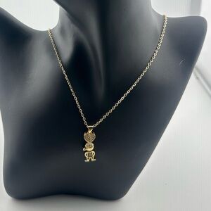 8 14K GOLD LAMINATED CHAIN AND PENDANTS